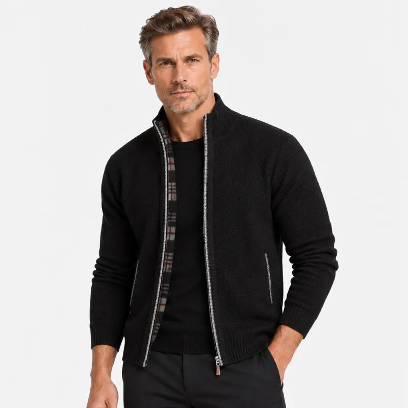 Theo Fleece-Lined Knit Zip Jacket