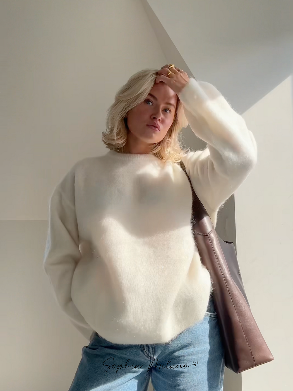 Mira Mohair-Blend Crewneck Sweater