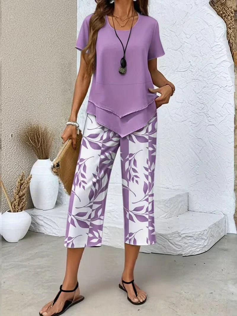 Brielle Printed Two-Piece Lounge Set