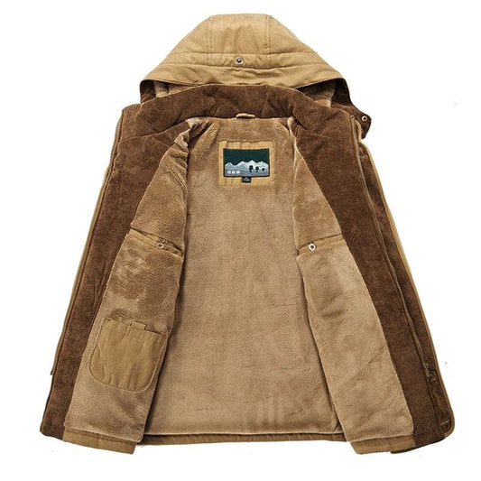 Fleece-Lined Cargo Winter Jacket