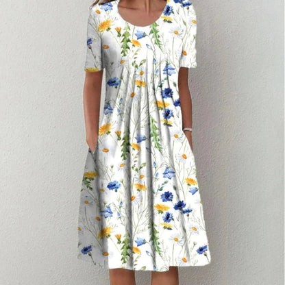 Gia Pleated-Front Cotton Midi Dress