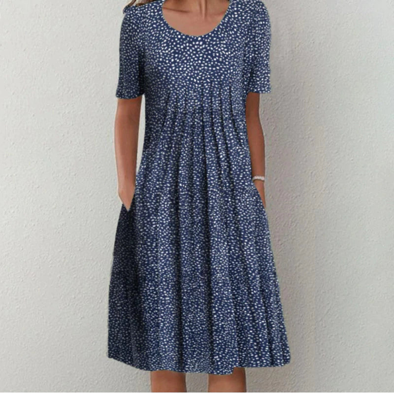 Gia Pleated-Front Cotton Midi Dress