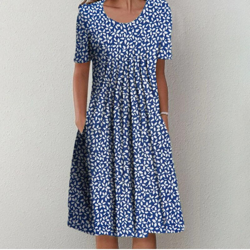 Gia Pleated-Front Cotton Midi Dress