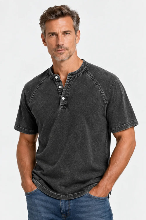 Hollis Washed Henley Tee