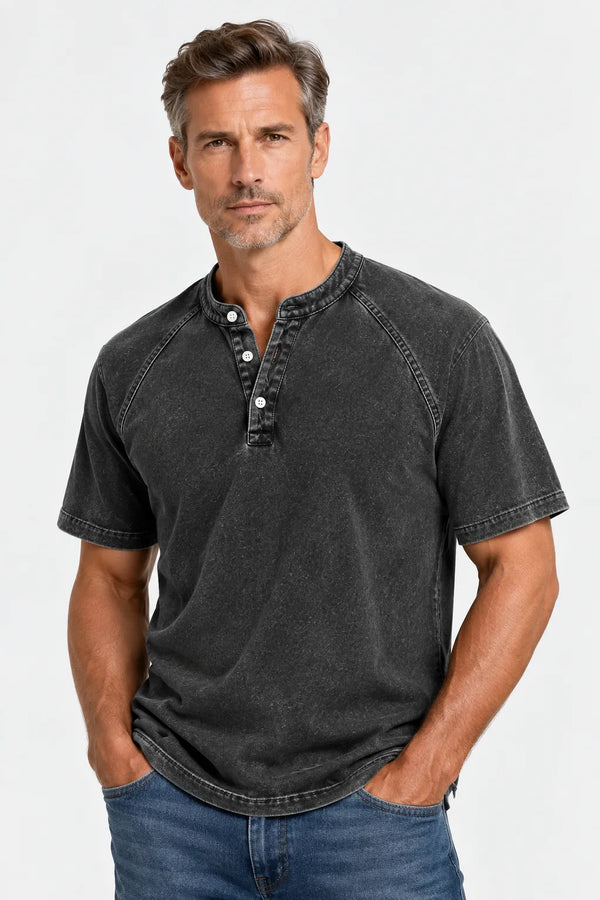 Hollis Washed Henley Tee