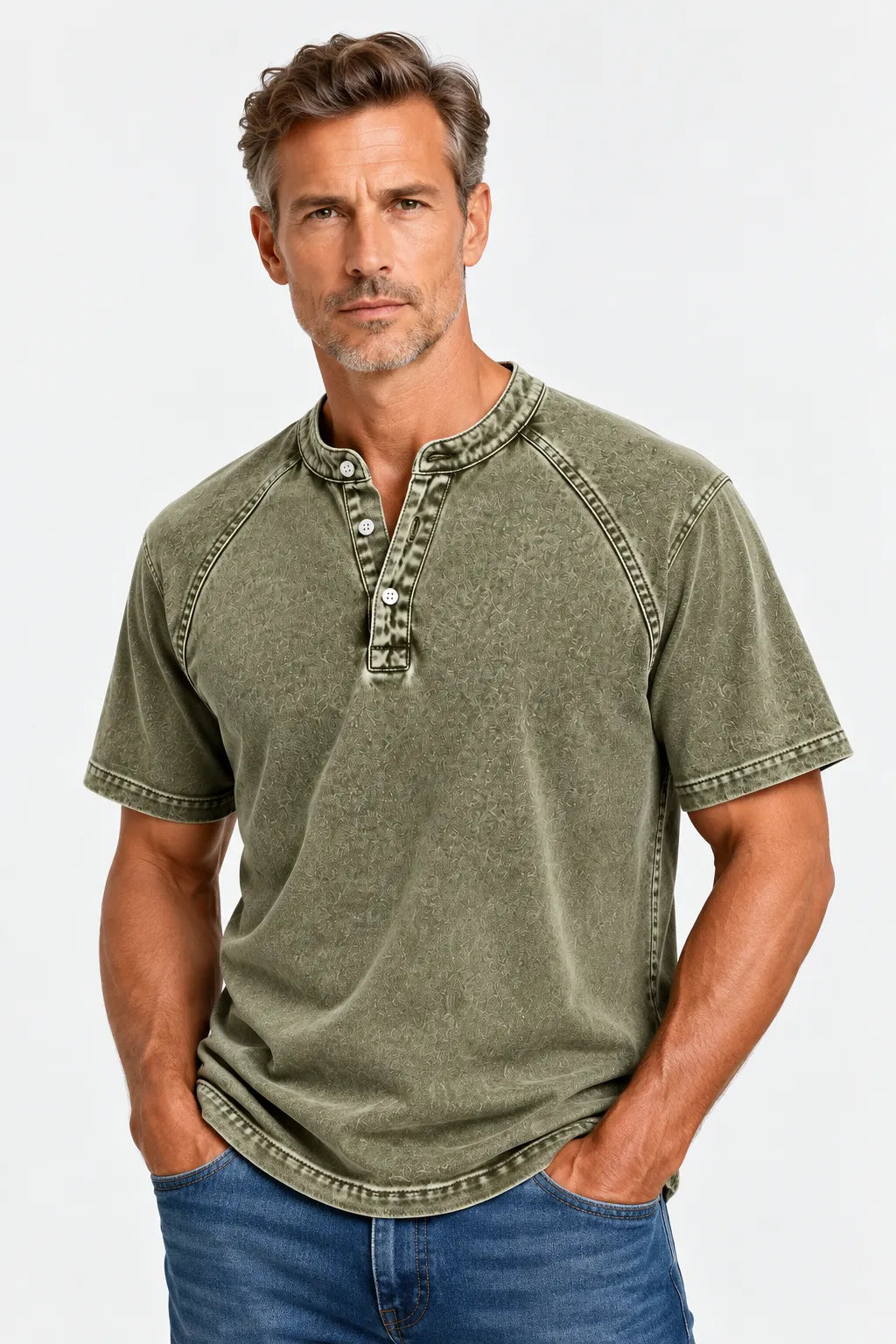 Hollis Washed Henley Tee