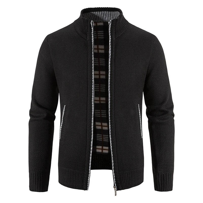 Theo Fleece-Lined Knit Zip Jacket