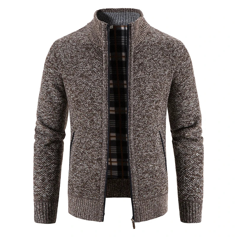 Theo Fleece-Lined Knit Zip Jacket