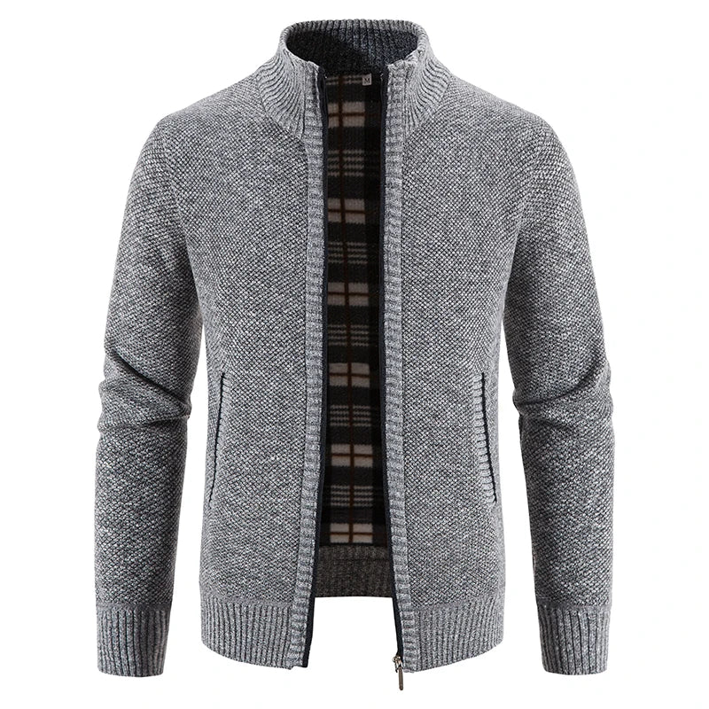 Theo Fleece-Lined Knit Zip Jacket