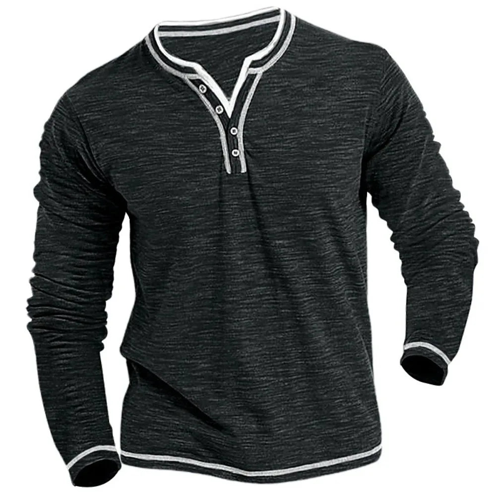Breathable V-Neck Long Sleeve Tee