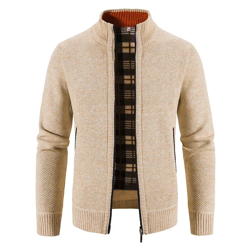 Theo Fleece-Lined Knit Zip Jacket