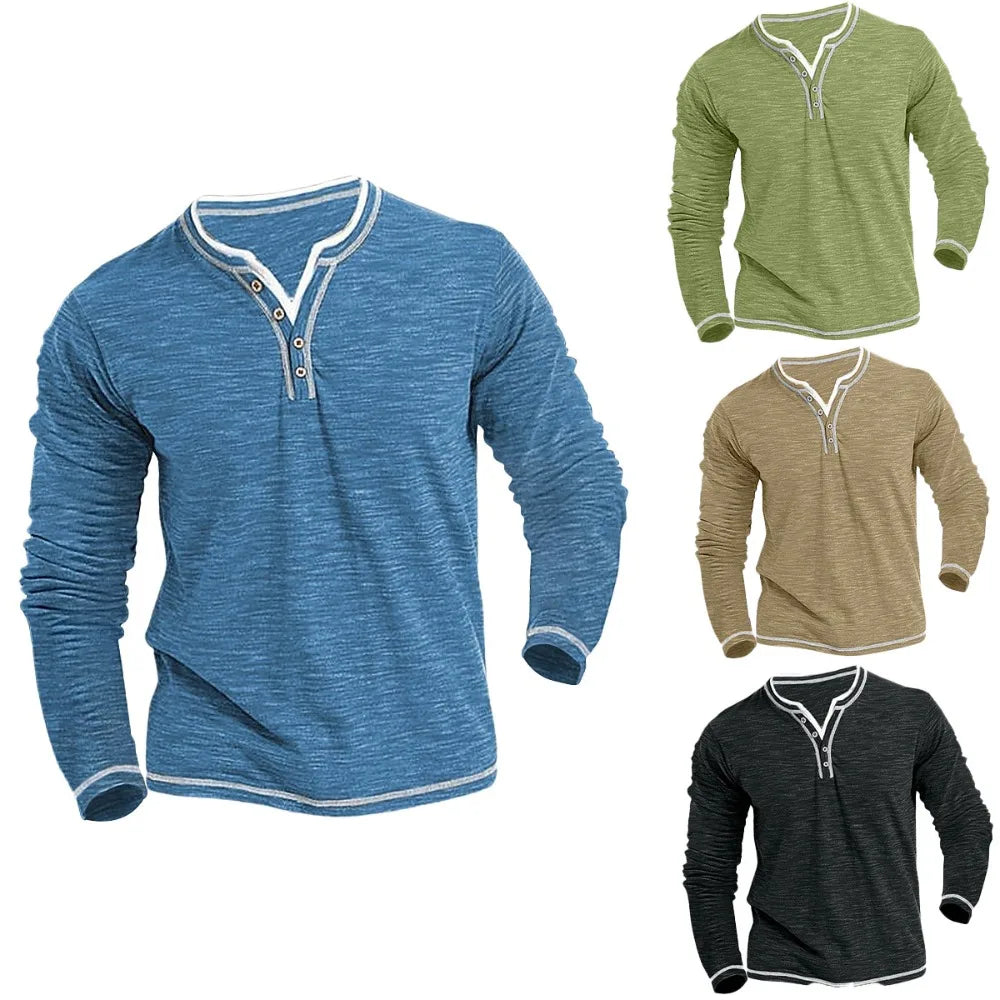 Breathable V-Neck Long Sleeve Tee