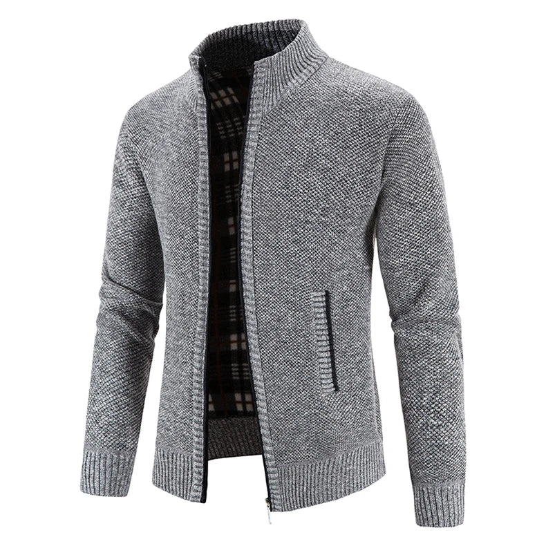Theo Fleece-Lined Knit Zip Jacket