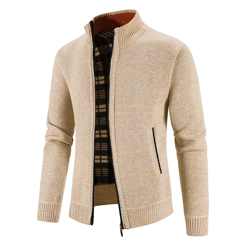 Theo Fleece-Lined Knit Zip Jacket