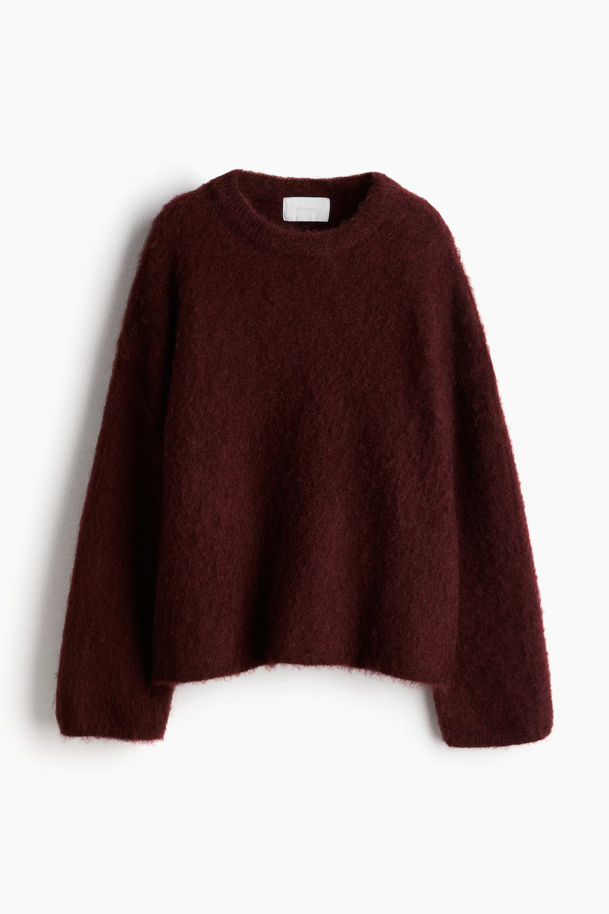 Mira Mohair-Blend Crewneck Sweater - Burgundy