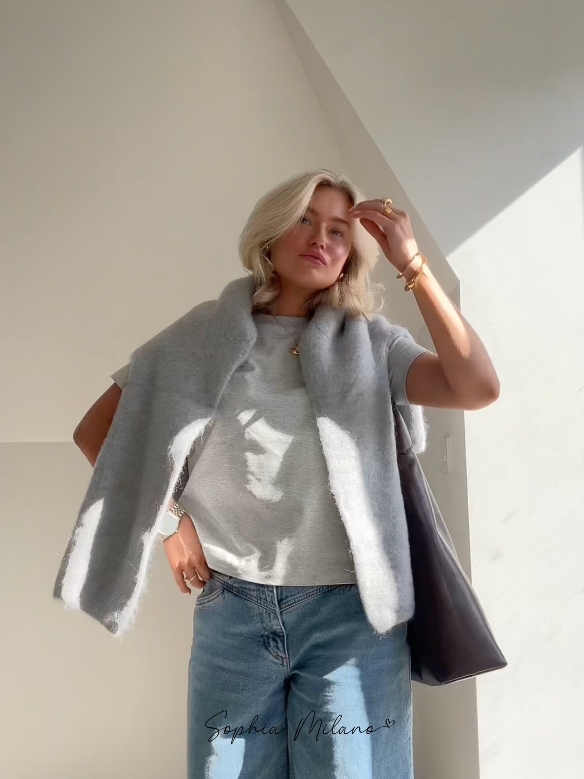 Mira Mohair-Blend Crewneck Sweater