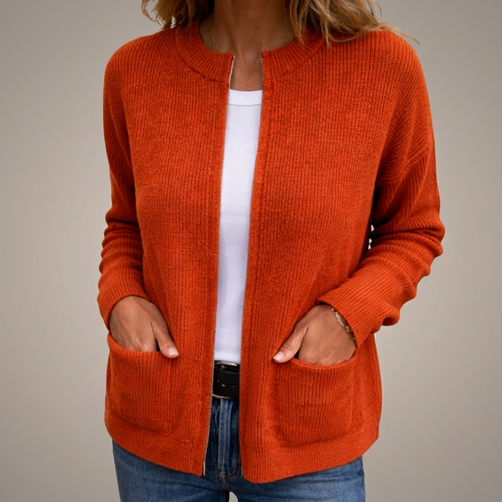Juliette Zip-Up Knit Cardigan
