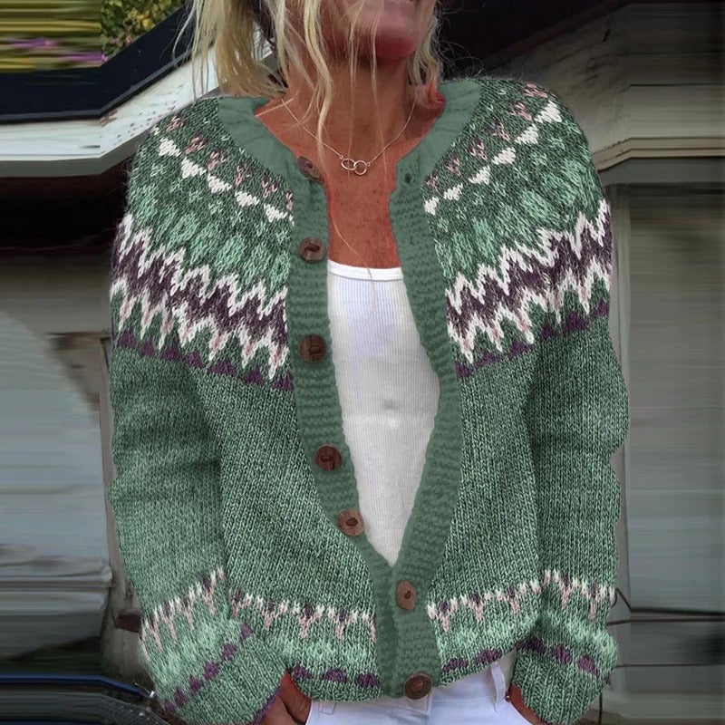 Delilah Patterned Knit Cardigan