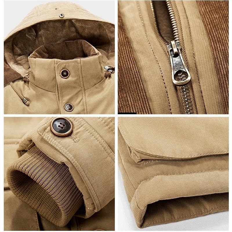 Fleece-Lined Cargo Winter Jacket