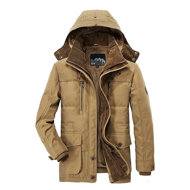 Fleece-Lined Cargo Winter Jacket