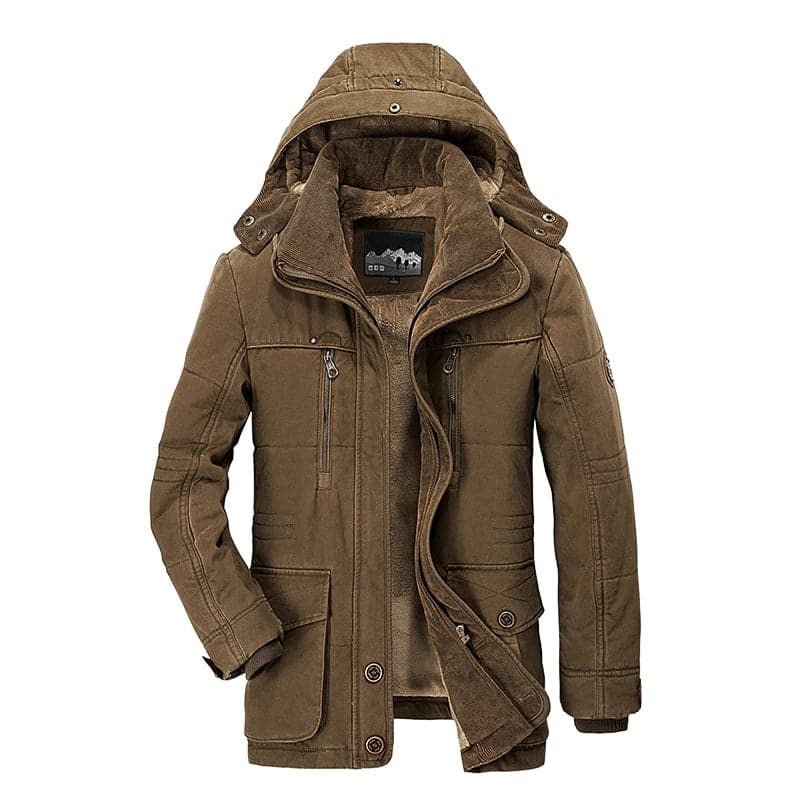 Fleece-Lined Cargo Winter Jacket