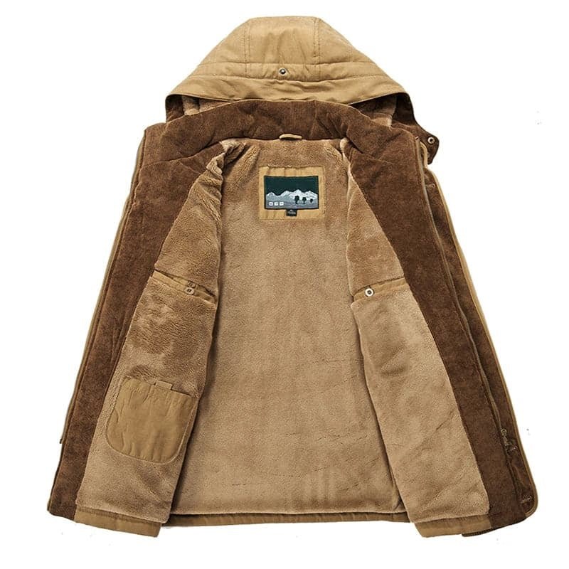 Fleece-Lined Cargo Winter Jacket