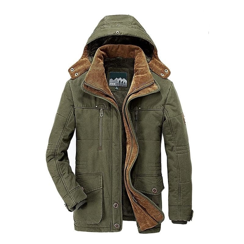 Fleece-Lined Cargo Winter Jacket