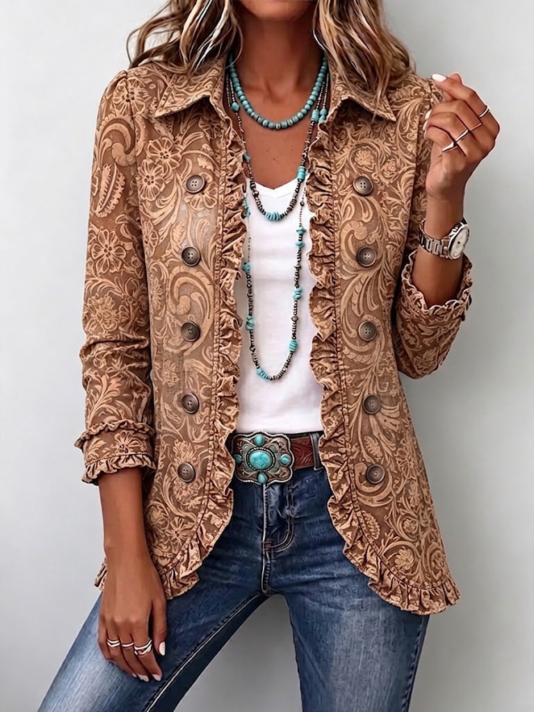 Vintage Bohemian Ruffle Jacket