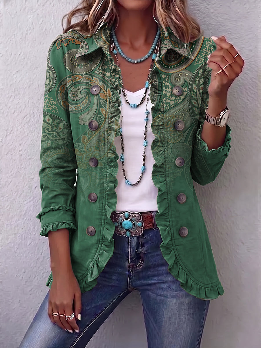Vintage Bohemian Ruffle Jacket