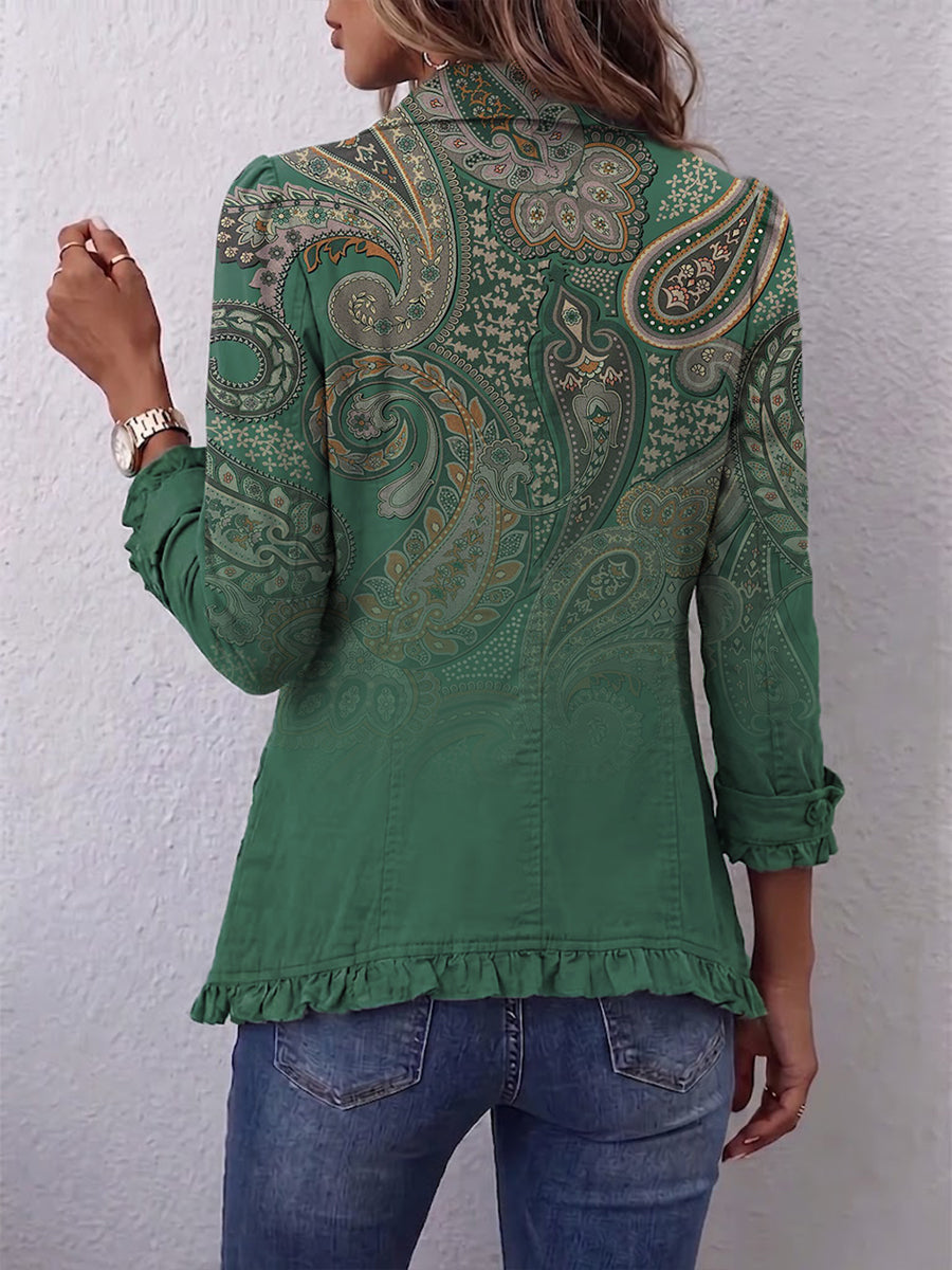 Vintage Bohemian Ruffle Jacket