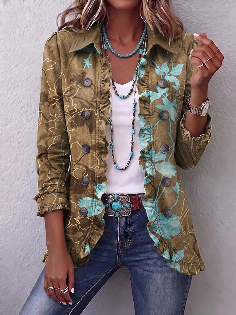 Vintage Bohemian Ruffle Jacket