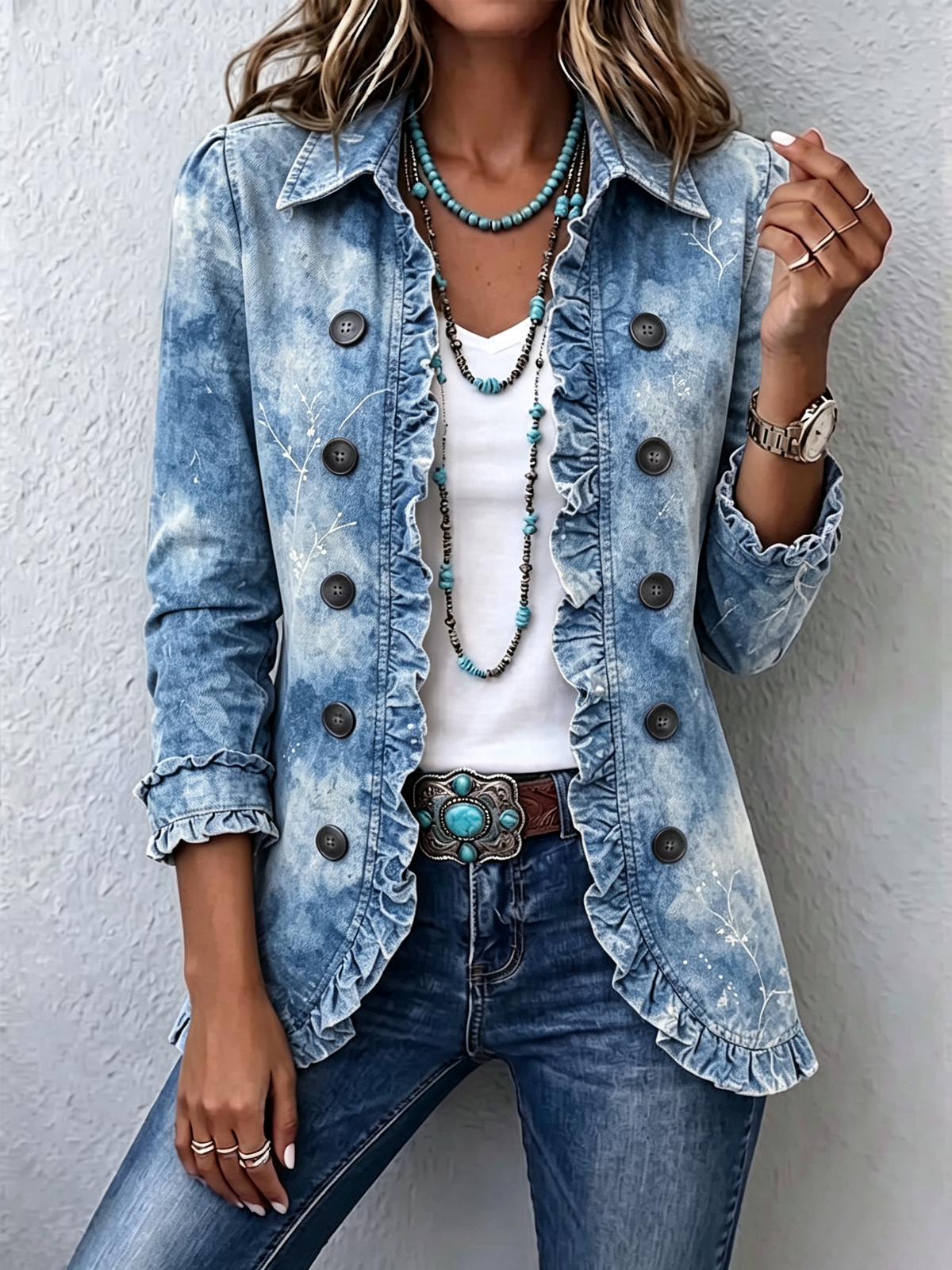 Vintage Bohemian Ruffle Jacket