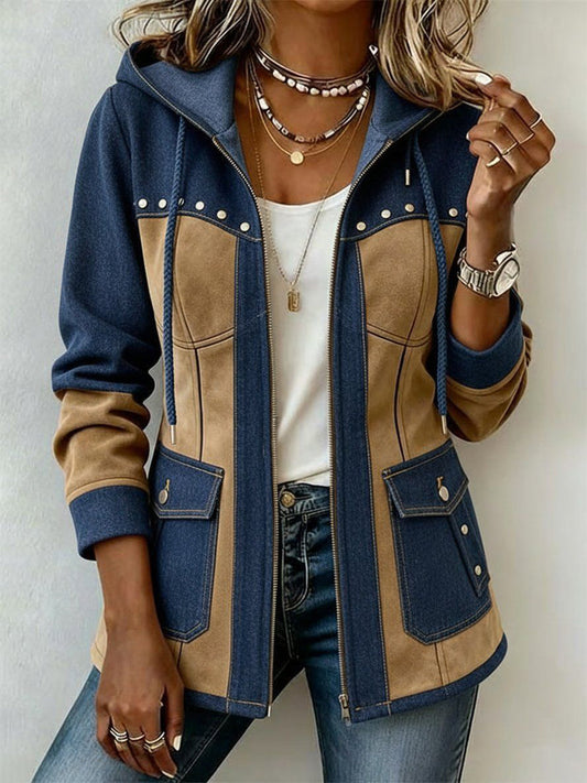Two-Tone Hooded Jacket