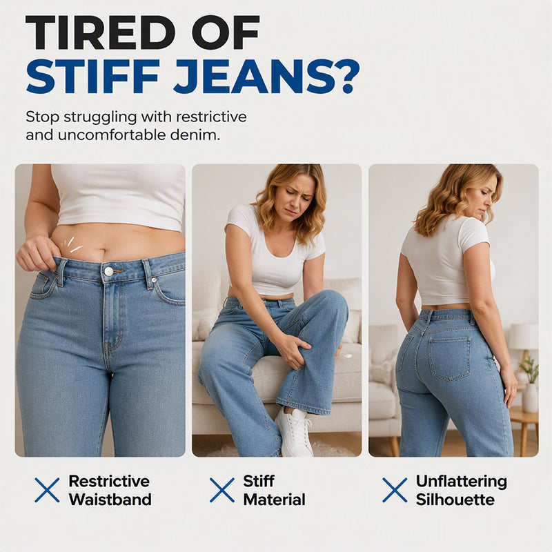 Drawstring Wide-Leg Jeans